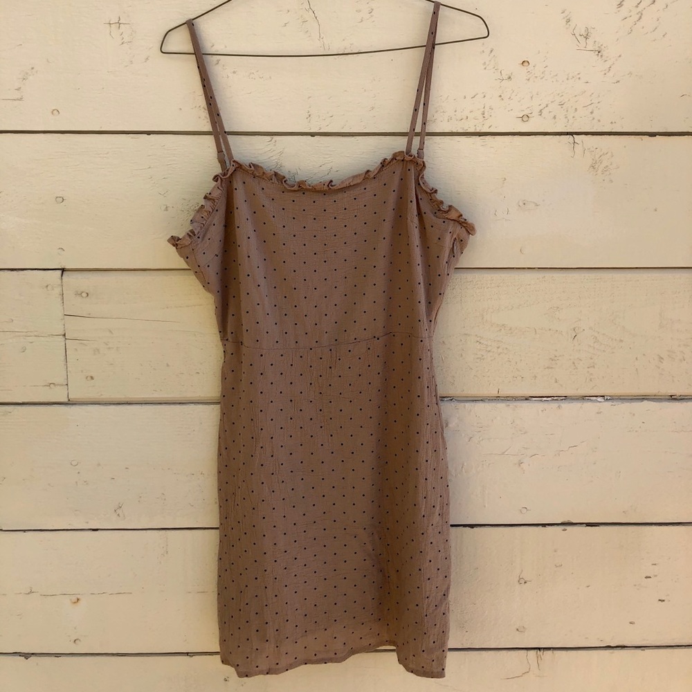 Grade & Gather brown polka dot dress